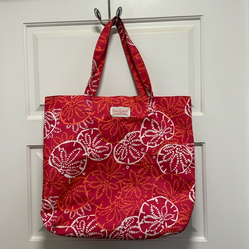 lilly pulitzer for estee lauder tote bag SandDollar design